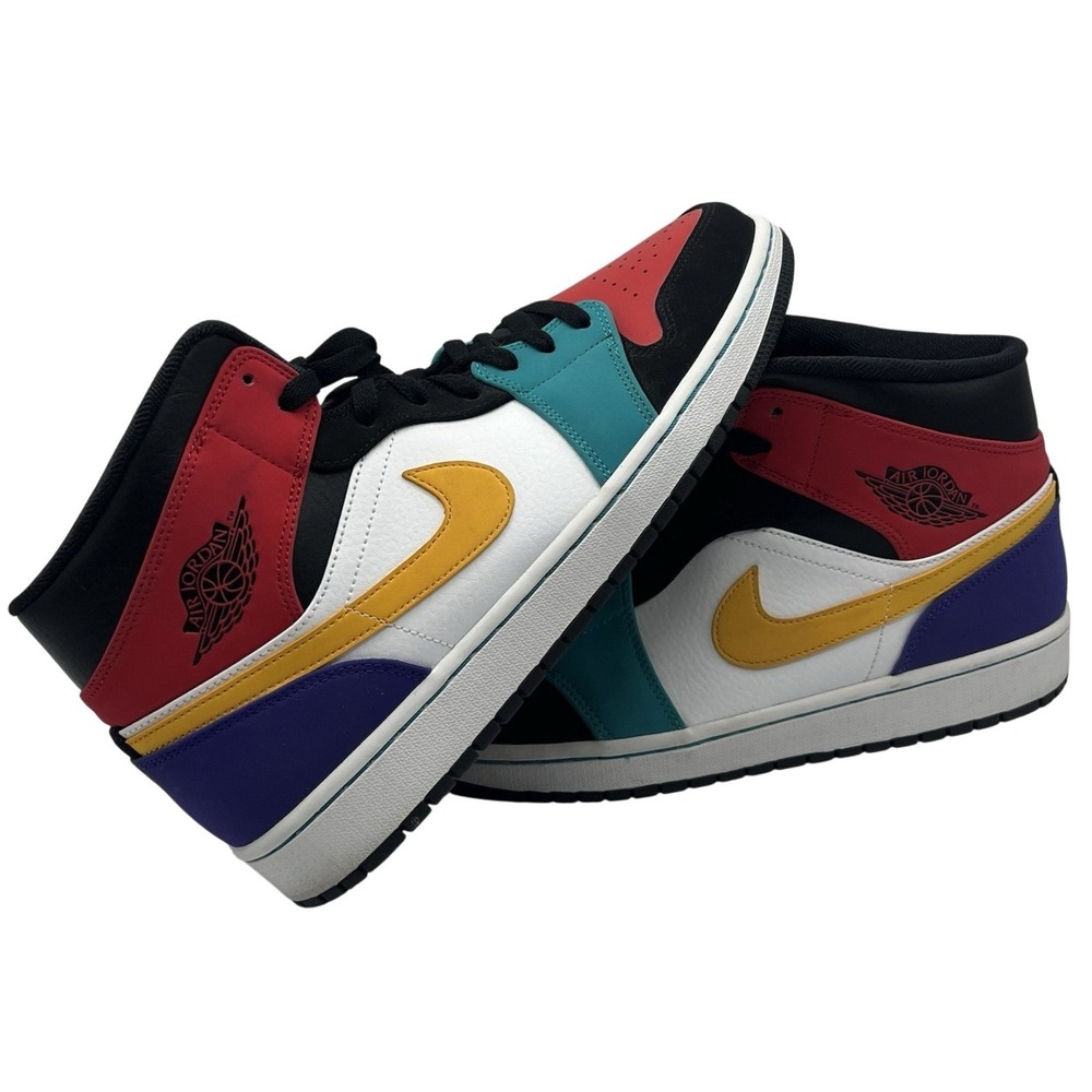 Nike Air Jordan 1 Mid Men's Size 12  Bred‎ Multi-Color 554724-125 Shoes Sneakers
